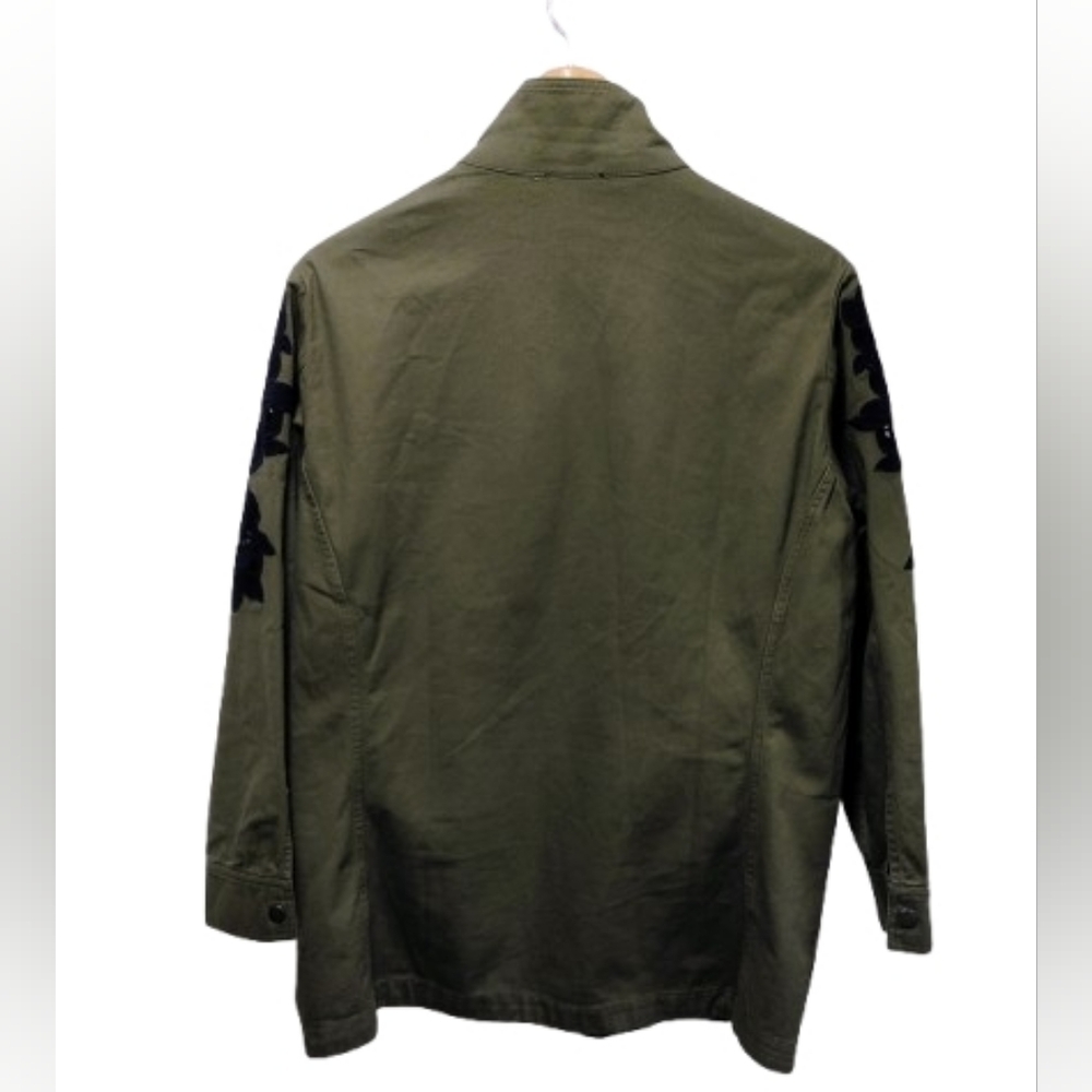VENUS Olive Green Utility Jacket with Black Floral Embroidery – Size L - Picture 4 of 11
